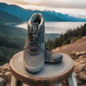 New‎ NIB Oboz Emma Mid Gray Forest Suede Outdoor Hiking Ankle Boots Women 8.5